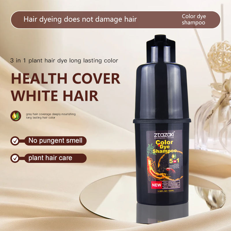 Ztazaki Natural Hair Dye Shampoo - 3-in-1 Brown Hair Color