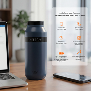 Taza de Viaje Inteligente EmiGo de Doble Pared de Acero Inoxidable Anti-Escaldaduras de 475 ml, Taza de Café con Temperatura Constante Controlada por Aplicación - Product Image 5