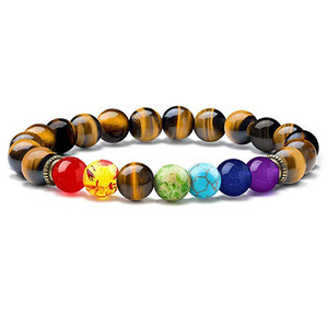 Colorful <b>Beaded</b> <b>Bracelet</b> Natural Stone Beads Yoga Valconic Healing Energy Lava Stone 7 Chakra Diffuser <b>Bracelet</b> - Product Image 3