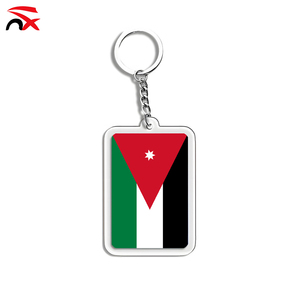 Cadeaux promotionnels pour les fans de football, porte-clés en acrylique avec drapeau de Jordanie, porte-clés, souvenir touristique - Product Image 1