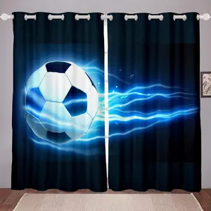 Bindi New Curtain Fashion Soccer Bedroom Living Room Kids Boys Custom Blackout Curtains