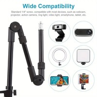 Support de caméra avec clip de téléphone Clip de téléphone à col de cygne flexible pliable de 22 pouces et support de projecteur de bureau
