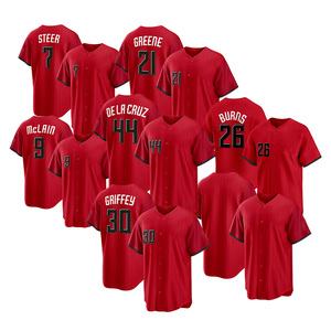 Maillot de baseball respirant brodé pour homme Cincinnati 2026 City – Édition 44 <span class=keywords><strong>Elly</strong></span> De La Cruz, 9 Matt McLain, 30 Griffey Jr. - Product Image 1