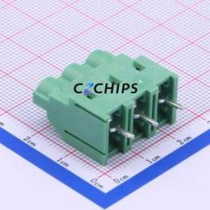 DB910-7.62-3P-GN-S <b>Screw</b> Terminal <b>Block</b> Through hole Component (THT),P=7.62mm Connector 1x3P 7.62mm Green Through Hole - Product Image 1