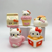 Nouveau jouet comestible créatif en PU à rebond lent, en forme de chat réaliste, thème chat de dessin animé mignon, en forme de pain/gâteau, anti-stress
