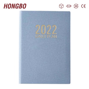 <strong>2022</strong> 2023 Case Binding Leather Fabric Linen Hard Bound Dailly <strong>Planner</strong> Printing Notebook with Gold Foiling Logo - Product Image 1