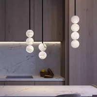 Lampe suspendue moderne en albâtre Tyson, sphères empilées, pour îlot de cuisine, salle à manger, projet de villa, décoration intérieure