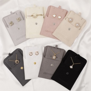 PUPPYSEW Black Microfiber Jewelry Bag With Logo High Quality Jewellery Pouch With Insert Gift Bag Velvet Pouch - Product Image 1