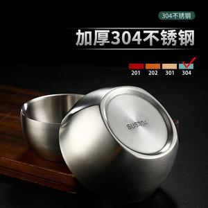 304 Stainless Steel Rice Bowl Double Layer Insulated For Children Korean Cuisine Gold Bowl Home Use - Product Image 5