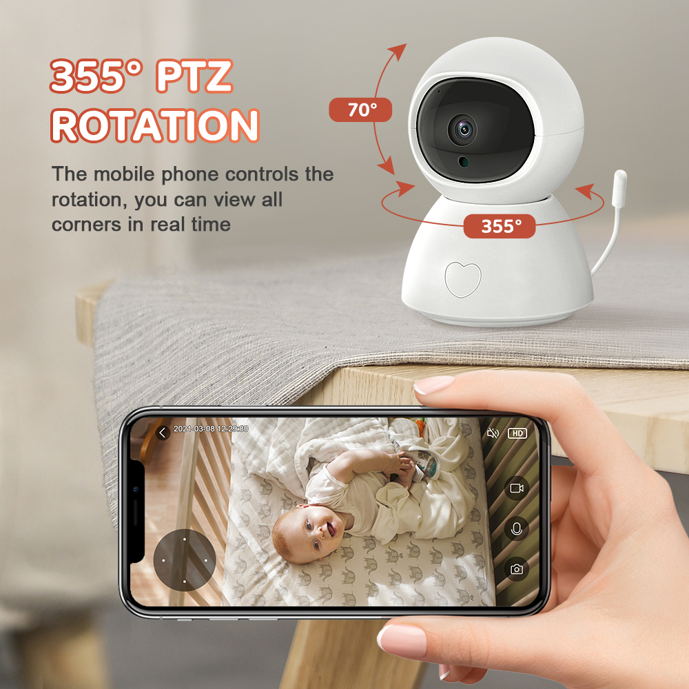 New Sound Detection & Real Time Temperature Detecton Bult-in 6 Lullaby Tuya Smart 2.0MP Baby Smart WIFI Camera PST-BM289