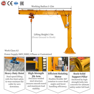 Grue à flèche portique pivotante 5 tonnes 10 tonnes pour grandes ateliers et entrepôts avec une large portée - Product Image 2