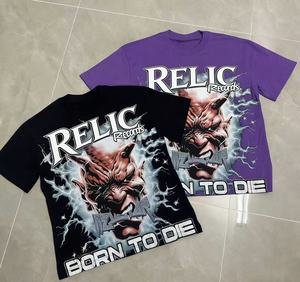 Nuova T-shirt Estiva di Marca per Uomo, Abbigliamento Firmato con Grafica a Cuore, Lavaggio Acido, Manica Corta Vintage Stile Street - Product Image 1