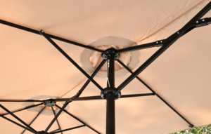 <span class=keywords><strong>Parasol</strong></span> de terrasse géant moderne à double tête LED étanche 2,7 m avec protection UV50 pour hôtel et parc - Promotion - Product Image 4