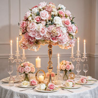 Décorations de table pour mariage, centre de table fleuri fait main de 60 cm, support métallique en option pour la décoration de mariage