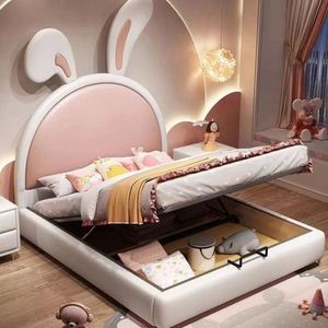 Modern Minimalist Princess Wood Cotton-Upholstered Comfortable Daybed Full Size <b>for</b> Teen Girls Student Master Bedroom WL Brand - Product Image 5