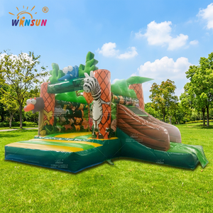 WINSUN <b>Inflatable</b> Jungle Safari Bounce <b>House</b> with Slide PVC Waterproof CE Certified Custom Logo for Kids Birthday Party Outdoor - Product Image 1