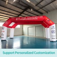 Carpa Arqueada Inflable Gigante Roja Personalizable, Resistente al Agua, con Ventilador Incorporado, Resistente al Sol, para Eventos y Promociones al Aire Libre