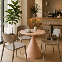 Table de réception ronde créative pour extérieur, étanche et résistante au soleil, idéale pour restaurants, salons de thé, bars à boissons fraîches et grillades.