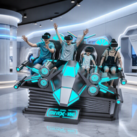 Simulator Pesawat Luar Angkasa VR 9D 4 Kursi Star VR X-Wing Wahana Gerak VR Multipemain untuk Mal, Museum Sains, Taman Hiburan VR