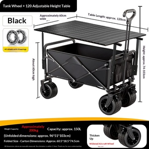 Carrello Pieghevole da Campeggio Navyice, Capacità 200kg, Sistema Pro a 12 Cuscinetti, Maniglia con Rimbalzo Automatico, con Piano d'Appoggio, 40HQ FCL, Vendita all'Ingrosso - Product Image 6