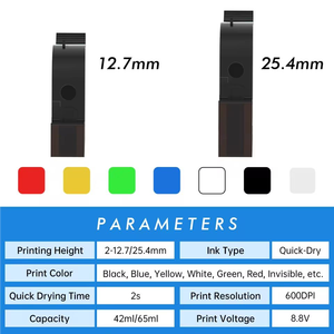 Jetink 12.7mm tij hộp mực nhanh khô đen nhập khẩu dung môi dựa trên hộp mực cho tij máy in phun mã hóa - Product Image 3