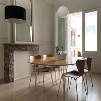 Chaise en bois multifonctionnelle de style nordique en forme de 7, avec dossier, pour salon, design créatif et tendance