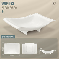 Ensemble de vaisselle en mélamine de forme ronde blanche personnalisée en gros pour restaurant
