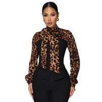 Ensemble tailleur femme 2026 : Blazer et pantalon deux pièces chic, motif guépard uni, idéal pour le bureau ou tenue décontractée
