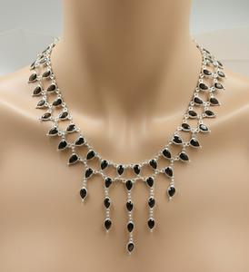 Venta caliente collar de cuarzo ahumado de plata esterlina collar de piedras preciosas de cuarzo ahumado Natural en forma de pera joyería de plata de Jaipur - Product Image 2