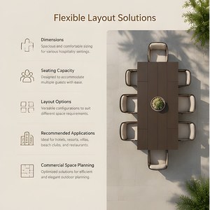 Ensemble <span class=keywords><strong>de</strong></span> salle à manger d'extérieur moderne <span class=keywords><strong>en</strong></span> aluminium 9 pièces avec plateau <span class=keywords><strong>en</strong></span> céramique et <span class=keywords><strong>table</strong></span> <span class=keywords><strong>extensible</strong></span>, fourni directement par l'usine - Product Image 5