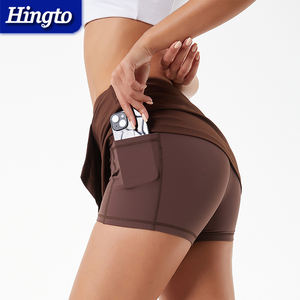 Rok Golf Tenis Atletik Wanita Rok Pendek Bersaku Musim Panas Rok Split Aktif Rok Lari Berpinggang Tinggi - Product Image 3