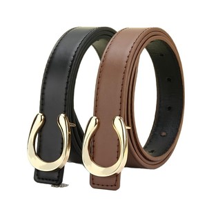 Cinturón de cuero PU negro y marrón de 3.8 cm, moderno, para hombre o mujer, con hebilla de aleación ajustable. - Product Image 6