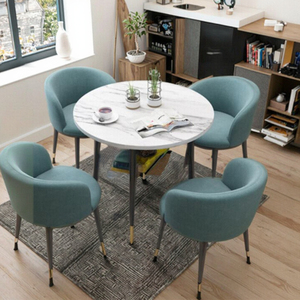 Nordic semplice moderno sedia da pranzo Set piccolo elegante in metallo per negoziazione tavolo da pranzo tavolo da salotto per soggiorno - Product Image 3