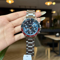 Jam Tangan Kronograf Quartz Valerius Mens 5BAR Tahan Air Dial Bulat Gelang Baja Tahan Karat