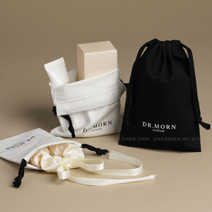 PandaSew Custom Logo White Twill Cotton Drawstring <b>Bag</b> Gift Jewelry Pouch Packaging <b>Bags</b> Perfume Clothing <b>Dust</b> <b>Bag</b> - Product Image 6