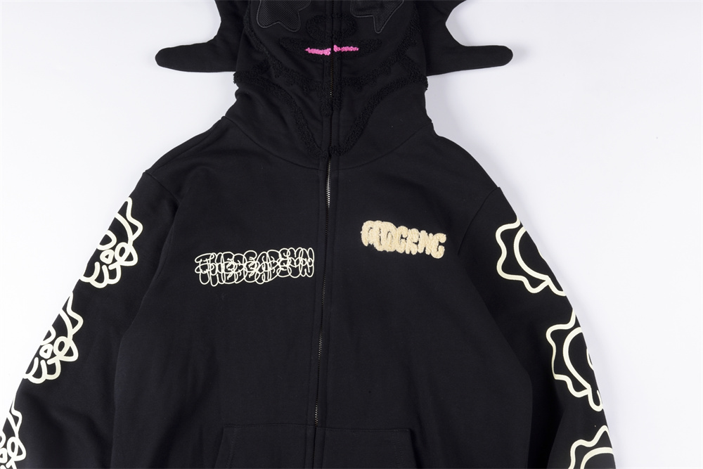 Glo Gang the Glory Full Zip Hoodie - Beverage Cartoon Printed