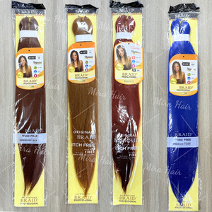 Estensioni per Capelli Sintetiche Afro Yaki Pre-Stirate 26 Pollici, Trecce Jumbo Box Braid con Acqua Calda, Effetto Ombré - Product Image 2