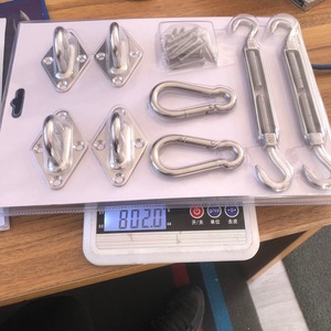Kit d'accessoires pour voile d'ombrage en acier inoxydable 304, type crochet M5M6M8, emballé sous blister, tendeur de tente extérieure, usage général - Product Image 4