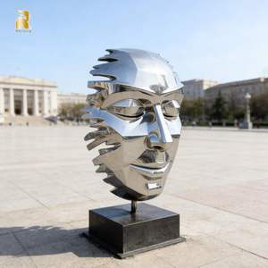 Sculpture de <span class=keywords><strong>visage</strong></span> abstraite en acier inoxydable personnalisée RELONG pour la décoration d'art moderne en extérieur - Product Image 6
