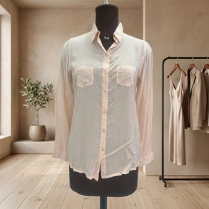 Chemise habillée vintage en viscose pour femme, col boutonné, manches longues, couleur unie, coupe classique, longueur normale, avec poches, pour le quotidien - Product Image 2
