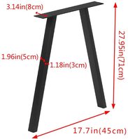 Pieds de table carrés chromés brillants modernes Sondoly Factory, forme en T, robustes, base de table solide, pied de table basse pour
