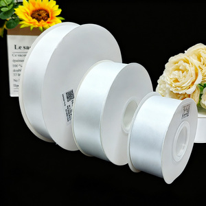 Nastro di Raso Doppio Raso 4 cm 1 1/2 Pollice 100 Iarde Nero Rosso per Fiori - Product Image 3