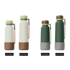 Bouteille d'eau de voyage de sport de 900ml <span class=keywords><strong>à</strong></span> <span class=keywords><strong>tige</strong></span> droite isolée sous vide en silicone de 18oz avec bouchon de paille gobelet en acier inoxydable - Product Image 1