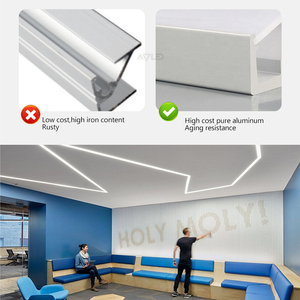 1M 55*35MM empotrado plano 6063 T5 anodizado empotrado tira Led perfil Pmma difusor Froster PC cubierta extrusión perfil de aluminio - Product Image 5