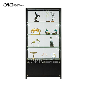 Giá rẻ Glass Showcase Hiển thị nội các hiển thị trường hợp cho cửa hàng có thể khóa LED ánh sáng khói cửa hàng Showcase - Product Image 5