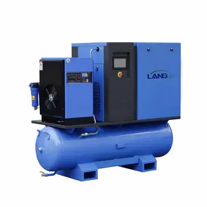 Langair Industrial 15KW20HPマウント固定速度スクリューエアコンプレッサーオールインワン400リットルスクリューコンプレッサー