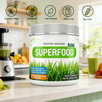 Poudre de superaliments organiques OEM ODM Super Greens Powder Boost Energy Health Suppléments à base de plantes Poudre mélangée verte