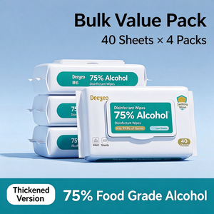 Toallitas Desinfectantes Deyou con 75% de Alcohol, 40 Hojas x 4 Paquetes, Esterilización para Hogar y Oficina - Product Image 6