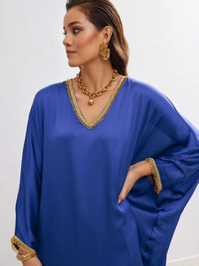 2024 nueva <span class=keywords><strong>ropa</strong></span> de Arabia Saudita superventas musulmana túnica sólida borde vestido de adoración Sudeste asiático Dubai <span class=keywords><strong>ropa</strong></span> de <span class=keywords><strong>mujer</strong></span> - Product Image 3