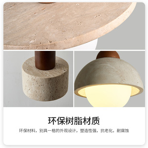 Lámpara Colgante de Travertino Amarillo, E27 LED Redonda, con Múltiples Cabezales, Iluminación para Hoteles y Pensiones - Product Image 5